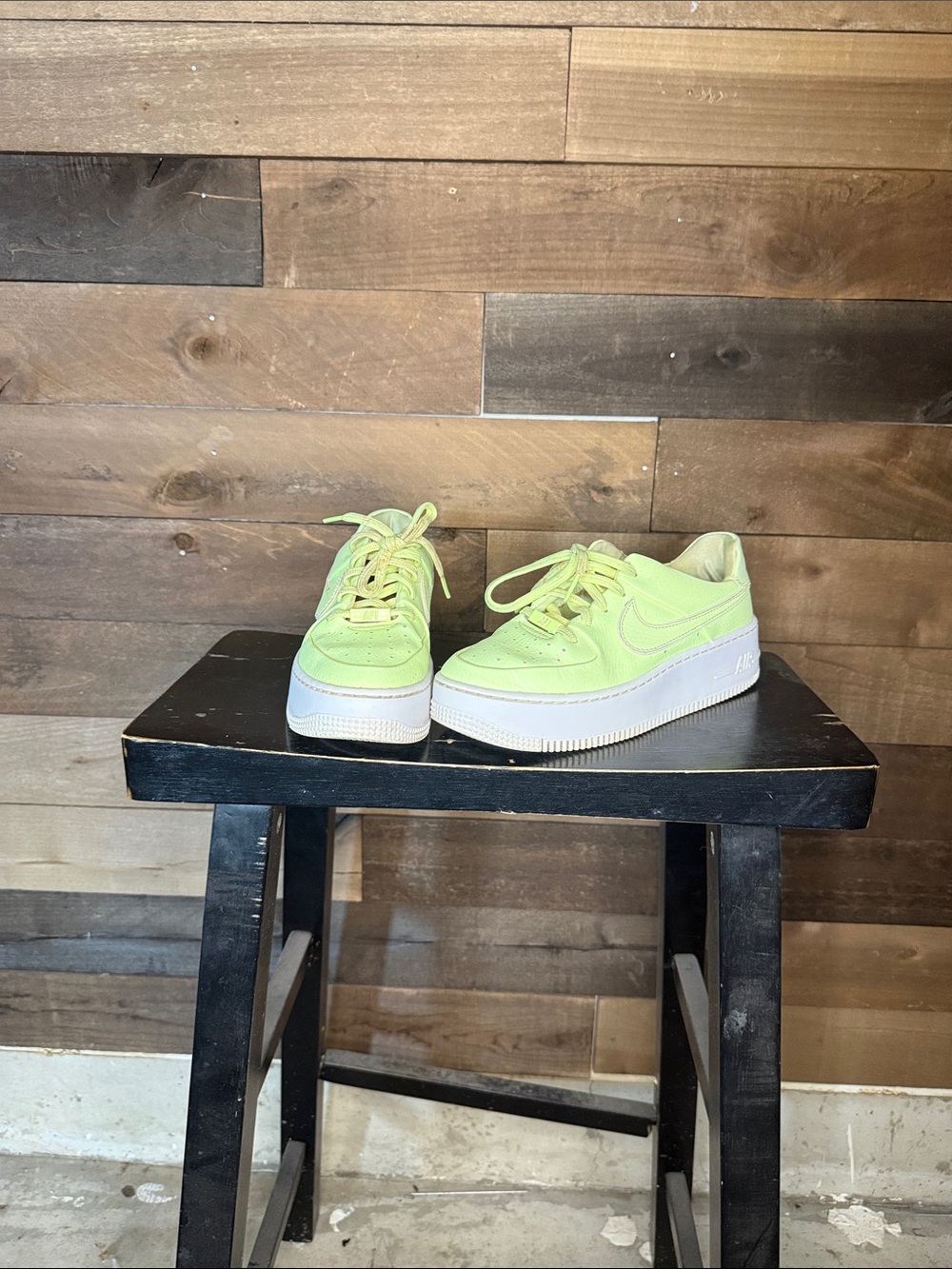 Nike AF1 Women's Neon Lime/Yellow Platform Sneakers